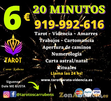Consultanos tus dudas, tarot 20 minutos a 6 euros